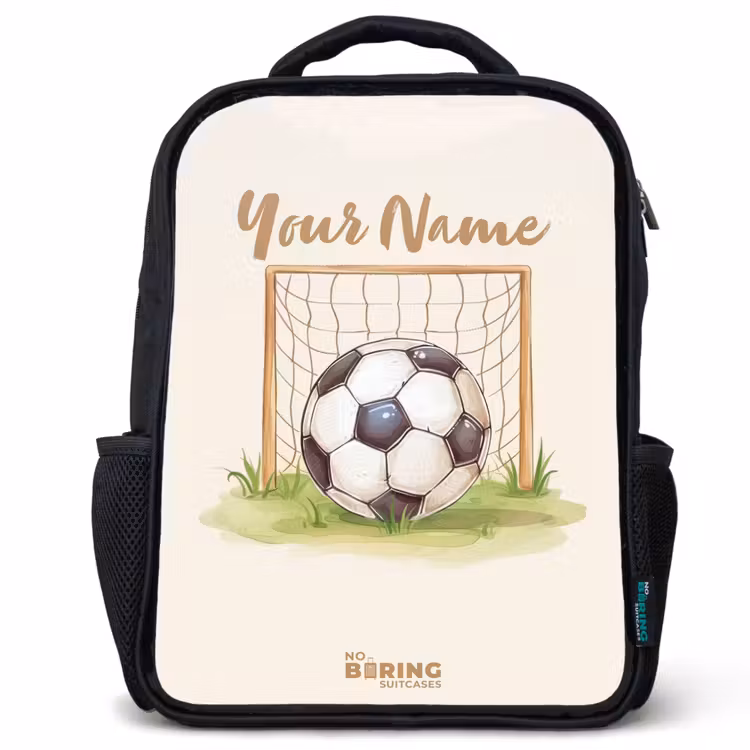 Voetbal in een goal Rugzak - Zwart middel -3d