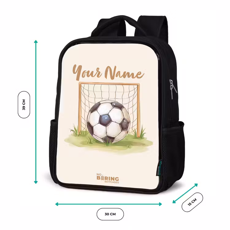 Voetbal in een goal Rugzak - Zwart middel -productfoto_formaten