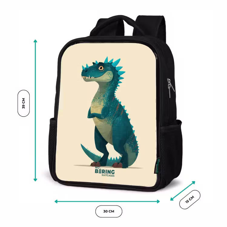 Spiky dino met vriendelijke blik Rugzak - Zwart middel -productfoto_formaten
