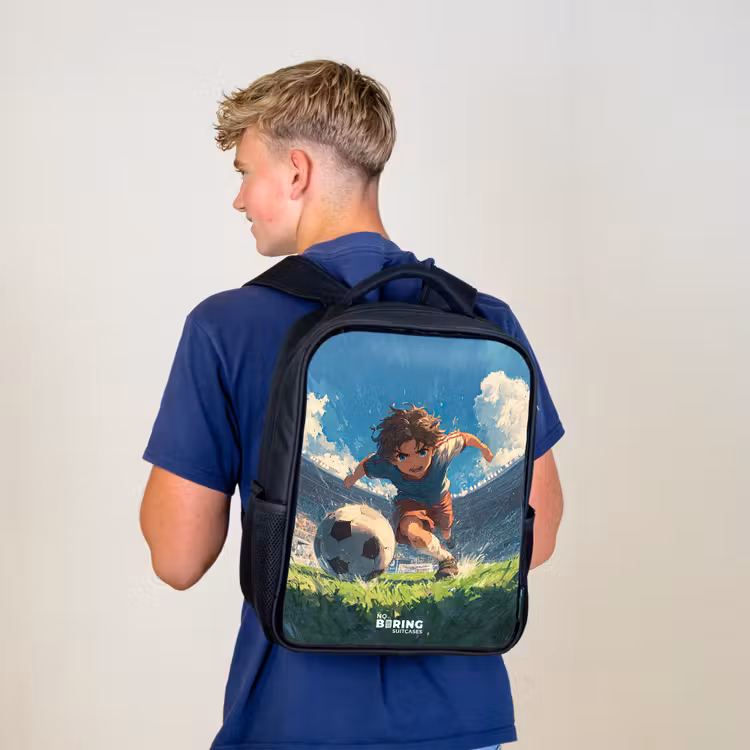 Stadion - Voetbal - Jongen Rugzak - Zwart middel -sfeer8