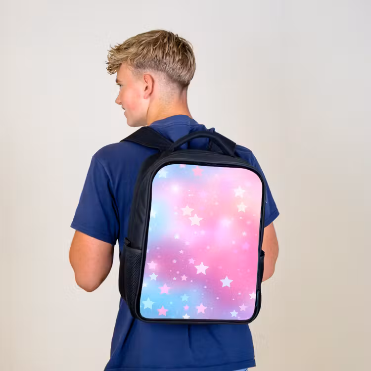 Sterren - Roze - Blauw Rugzak - Zwart middel -sfeer8