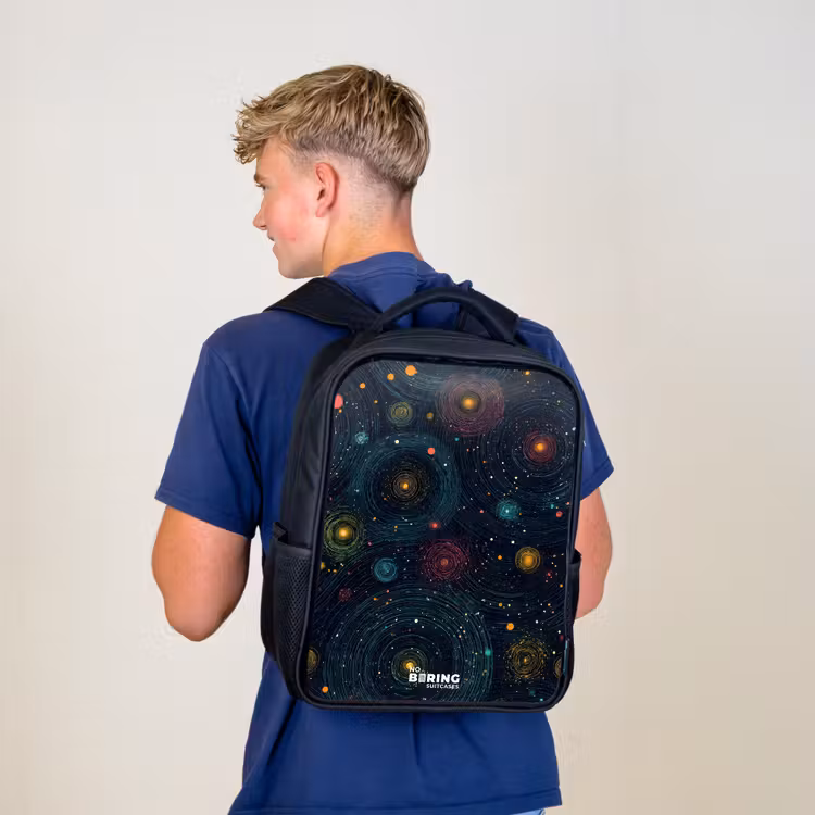 Sterren - Planeten - Kleurrijk Rugzak - Zwart middel -sfeer8