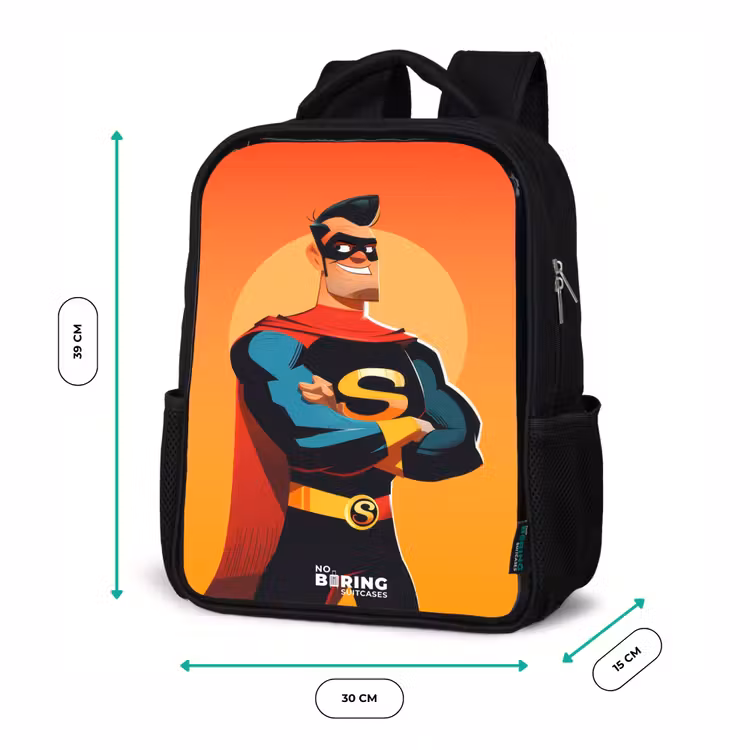 Sunny superhero Rugzak - Zwart middel -productfoto_formaten