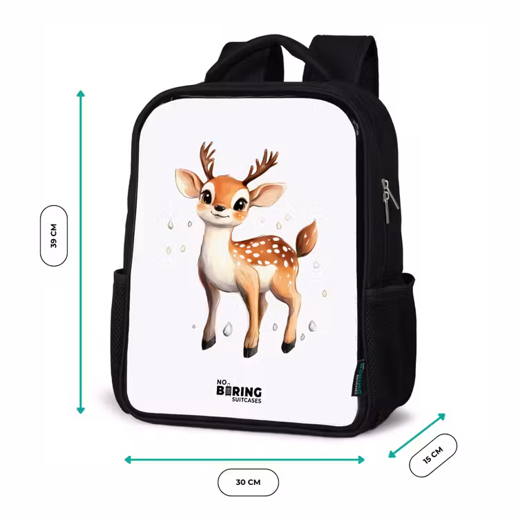Jong hertje met gewei en witte stippen Rugzak - Zwart middel -productfoto_formaten