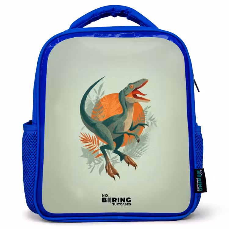 Dier - Dino - Natuur Kinderrugzak - Blauw middel -3d