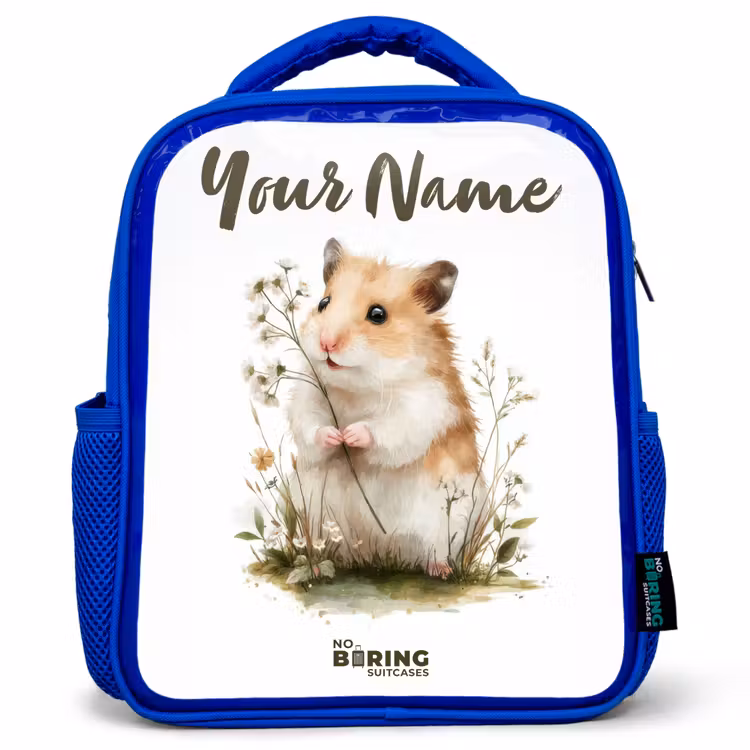 Dier - Natuur - Hamster Kinderrugzak - Blauw middel -3d