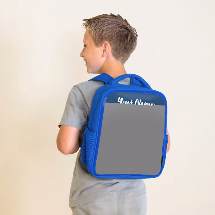Dier - Ruimte - Planeet - Raket Kinderrugzak - Blauw middel -sfeer2