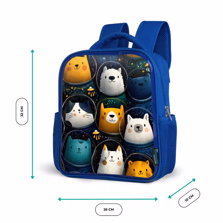 Dieren - Ruimtepakken - Sterren Kinderrugzak - Blauw middel -productfoto_formaten
