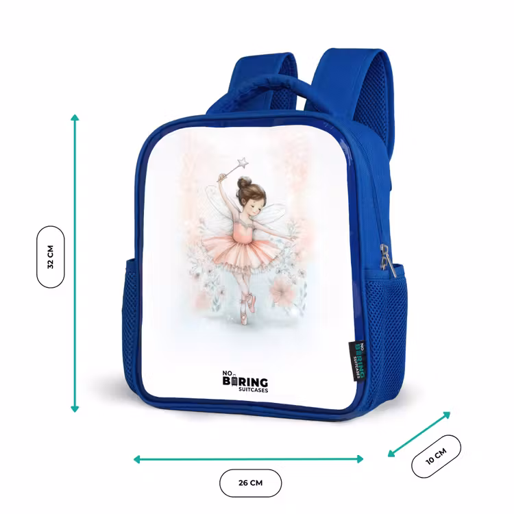 Ballerina - Elf - Fee Kinderrugzak - Blauw middel -productfoto_formaten