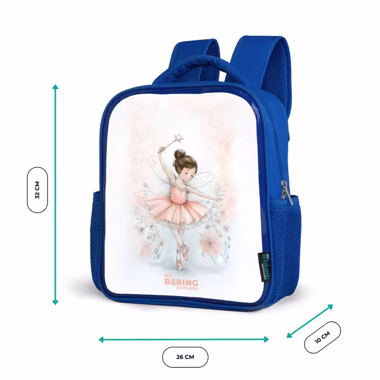 Ballerina - Elf - Fee Kinderrugzak - Blauw middel -productfoto_formaten