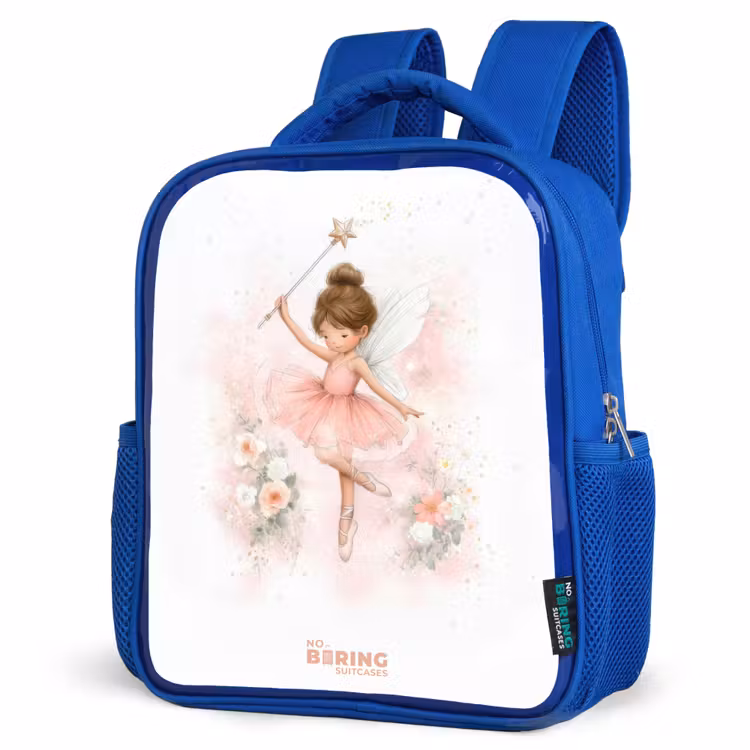 Ballerina fee in roze Kinderrugzak - Blauw middel -schuin