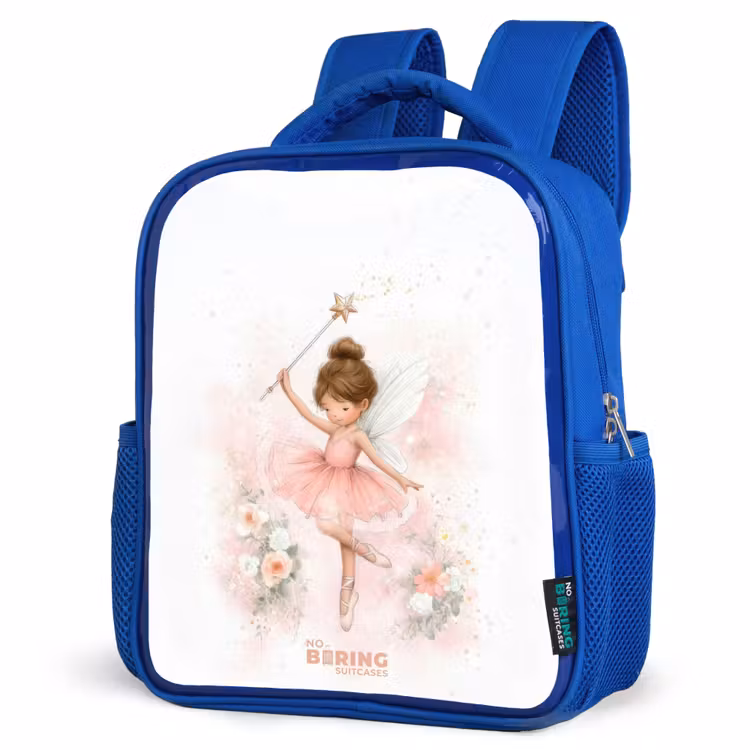 Ballerina fee in roze Kinderrugzak - Blauw middel -schuin