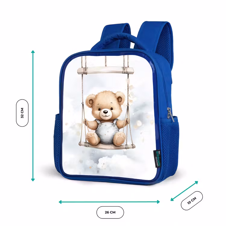 Beer - Baby - Dier - Kinderen Kinderrugzak - Blauw middel -productfoto_formaten