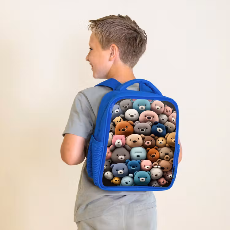 Berenfeestje Kinderrugzak - Blauw middel -sfeer2