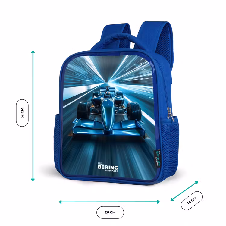Blazing blue Kinderrugzak - Blauw middel -productfoto_formaten