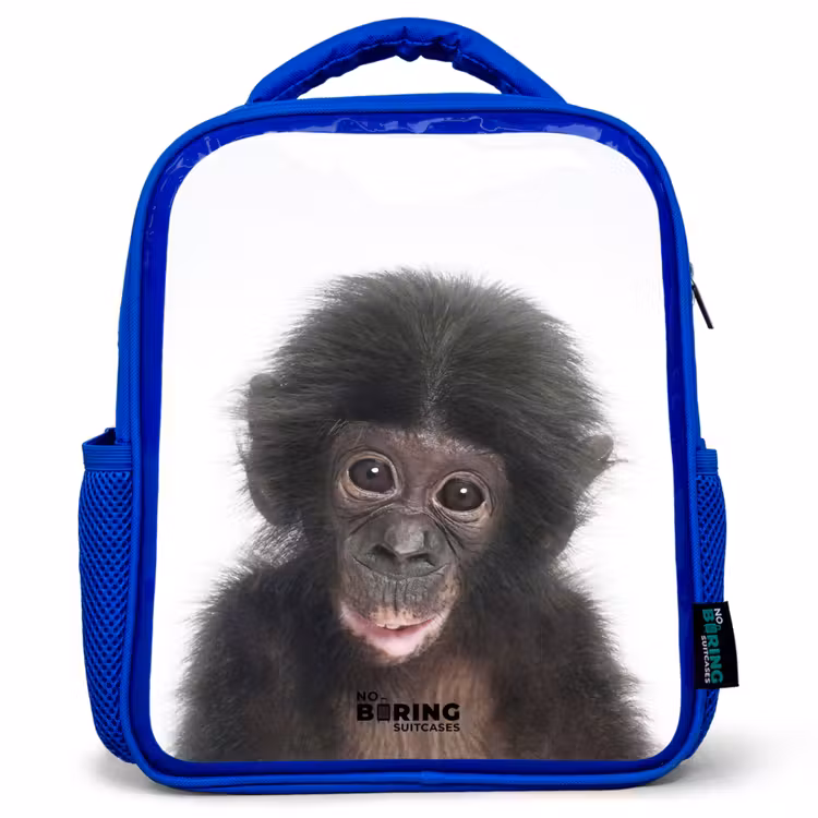 Charlie Chimp Kinderrugzak - Blauw middel -3d
