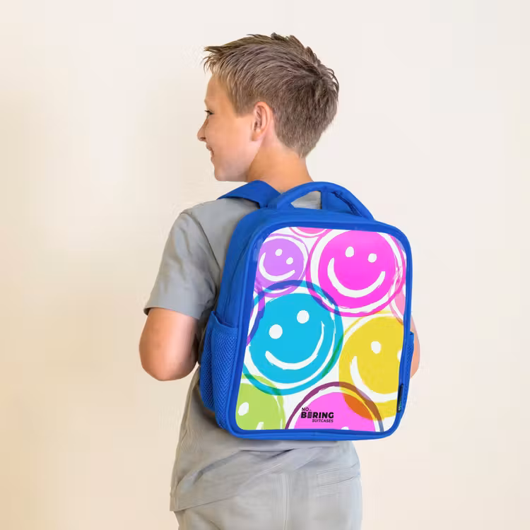 Kleurrijke glimlachexplosie Kinderrugzak - Blauw middel -sfeer2