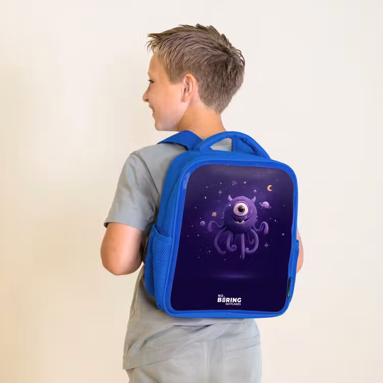 Kosmisch tentakelmonster Kinderrugzak - Blauw middel -sfeer2