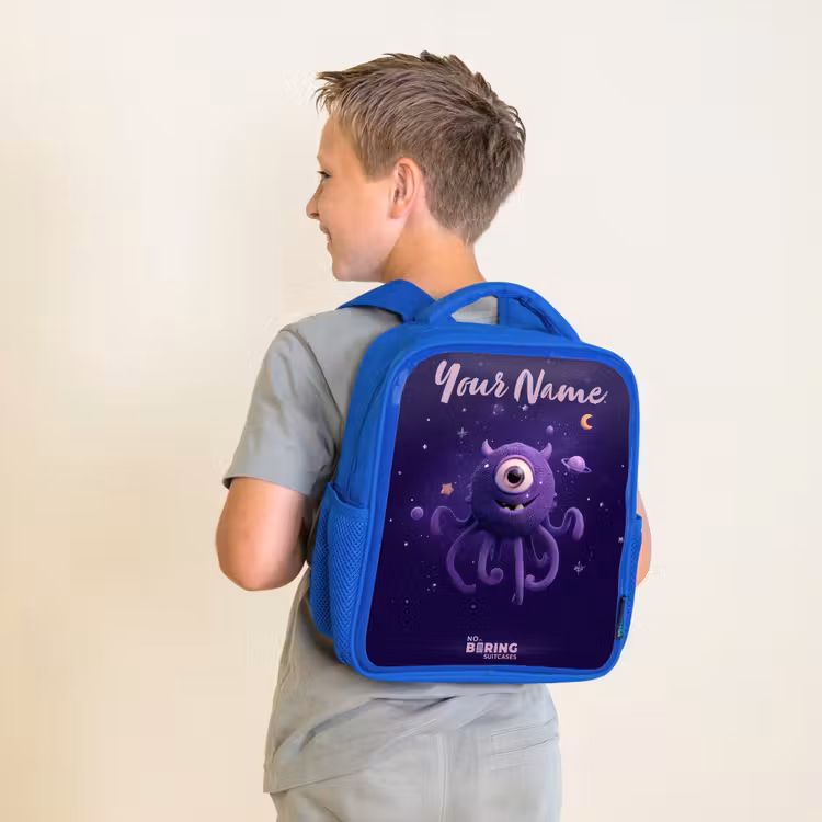 Kosmisch tentakelmonster Kinderrugzak - Blauw middel -sfeer2