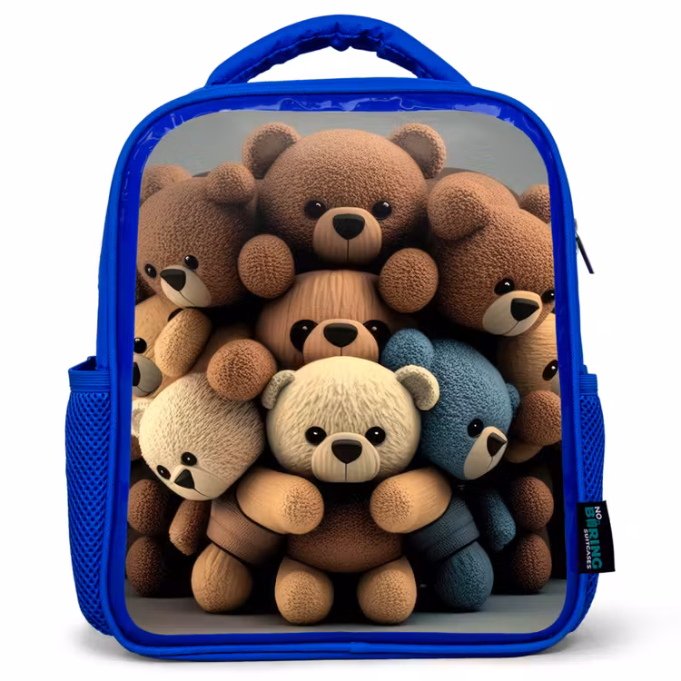 Knuffelberen Kinderrugzak - Blauw middel -3d