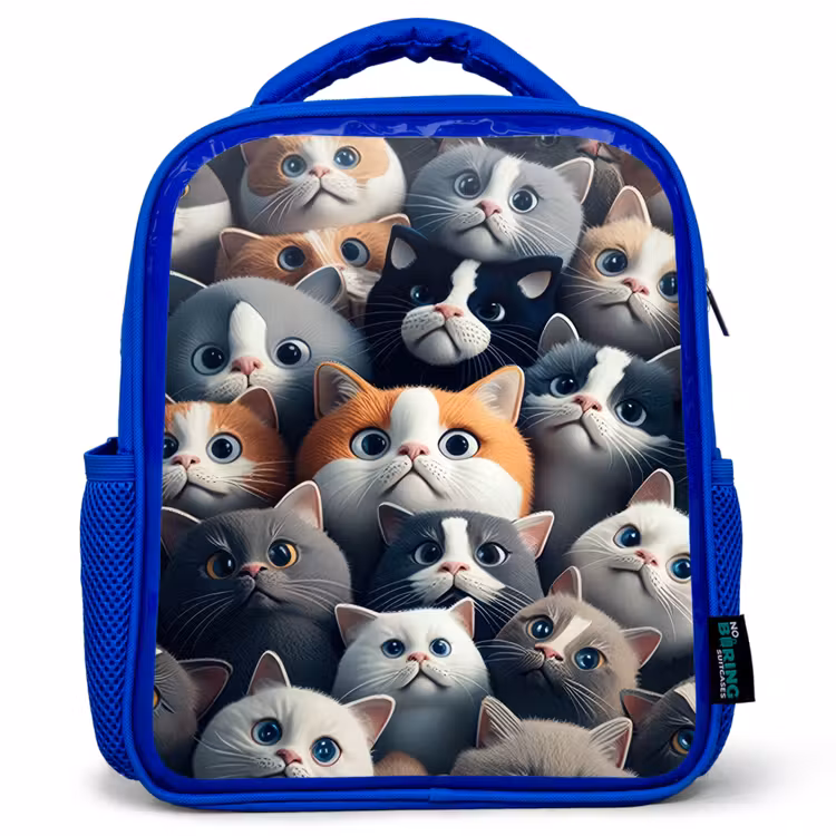 Snoezige Snuitjes Kinderrugzak - Blauw middel -3d