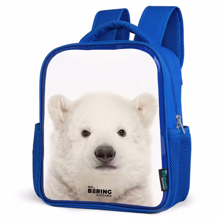 Schattige Ijsbeer Kinderrugzak - Blauw middel -schuin