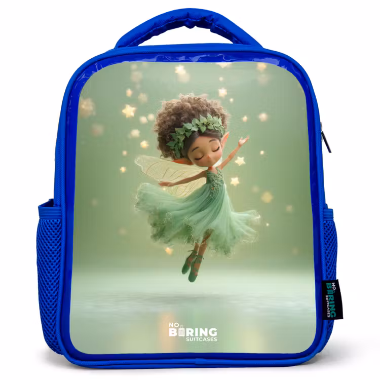 Dansende fee in groen licht Kinderrugzak - Blauw middel -3d
