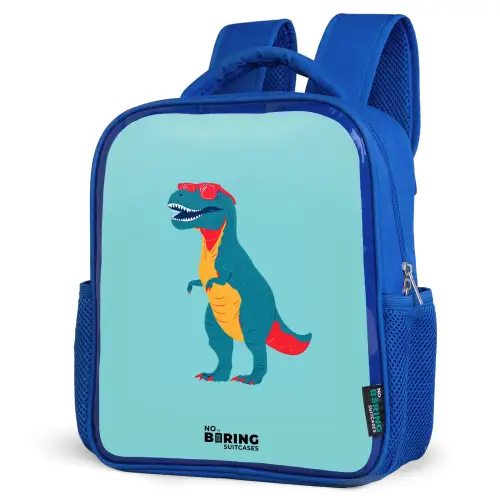 Dino - Dier - Zonnebril Kinderrugzak - Blauw middel -schuin
