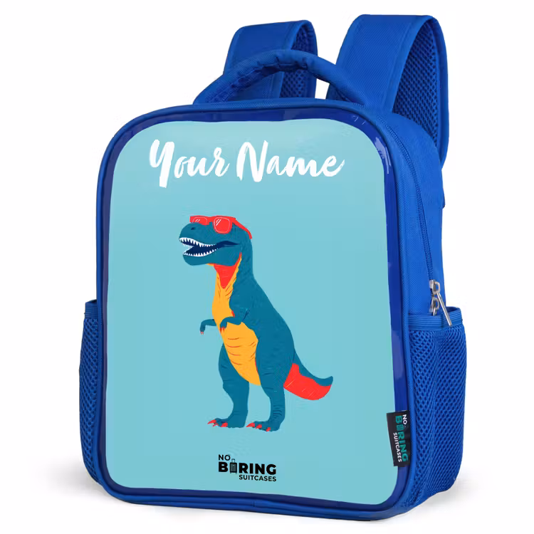 Dino - Dier - Zonnebril Kinderrugzak - Blauw middel -schuin