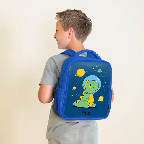 Dino - Planeet - Ster - Blauw Kinderrugzak - Blauw middel -sfeer2