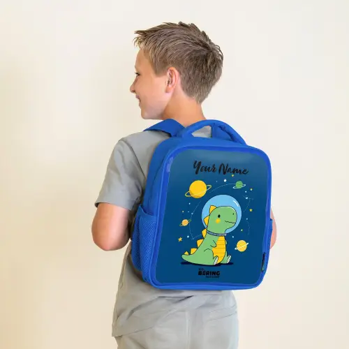 Dino - Planeet - Ster - Blauw Kinderrugzak - Blauw middel -sfeer2