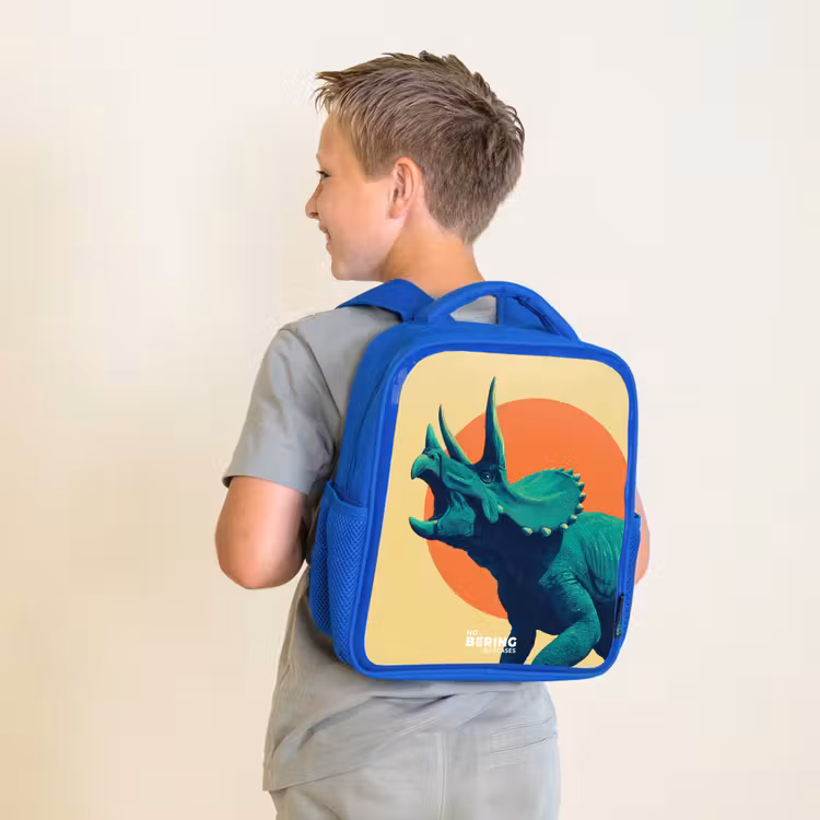 Dino - Triceratops - Dier Kinderrugzak - Blauw middel -sfeer2