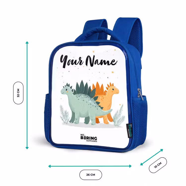 Dinos - Dieren - Sterren Kinderrugzak - Blauw middel -productfoto_formaten