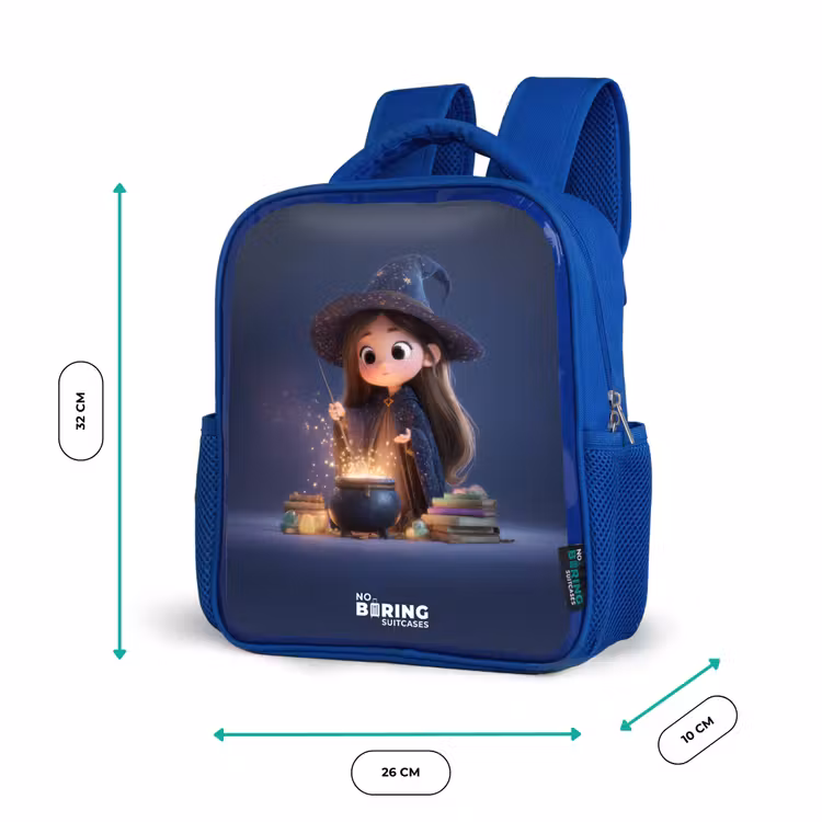 Betoverend meisje met ketel Kinderrugzak - Blauw middel -productfoto_formaten