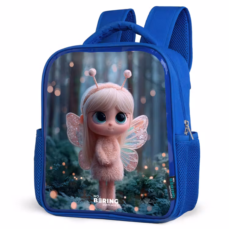 Fairy - Bos - Glitters Kinderrugzak - Blauw middel -schuin
