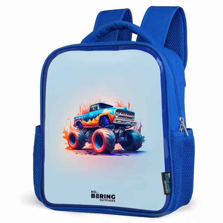 Fierce Wheels Kinderrugzak - Blauw middel -schuin