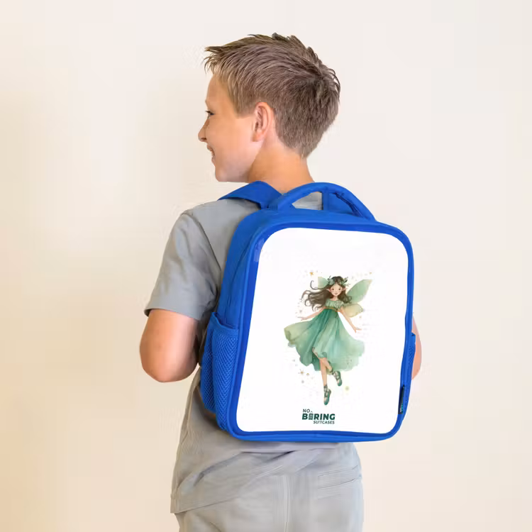 Zwevende groene elf Kinderrugzak - Blauw middel -sfeer2