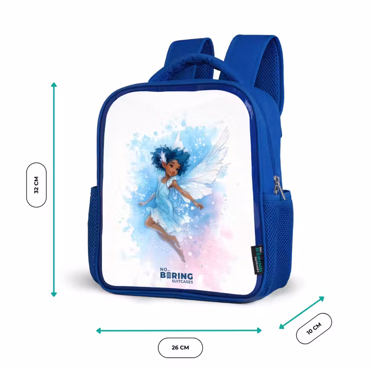 Vliegende fee in blauwe tinten Kinderrugzak - Blauw middel -productfoto_formaten