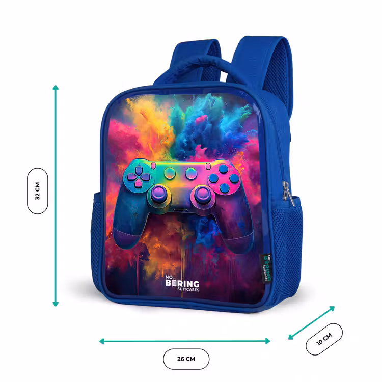 Game - Controller - Kleurrijk - Explosie Kinderrugzak - Blauw middel -productfoto_formaten
