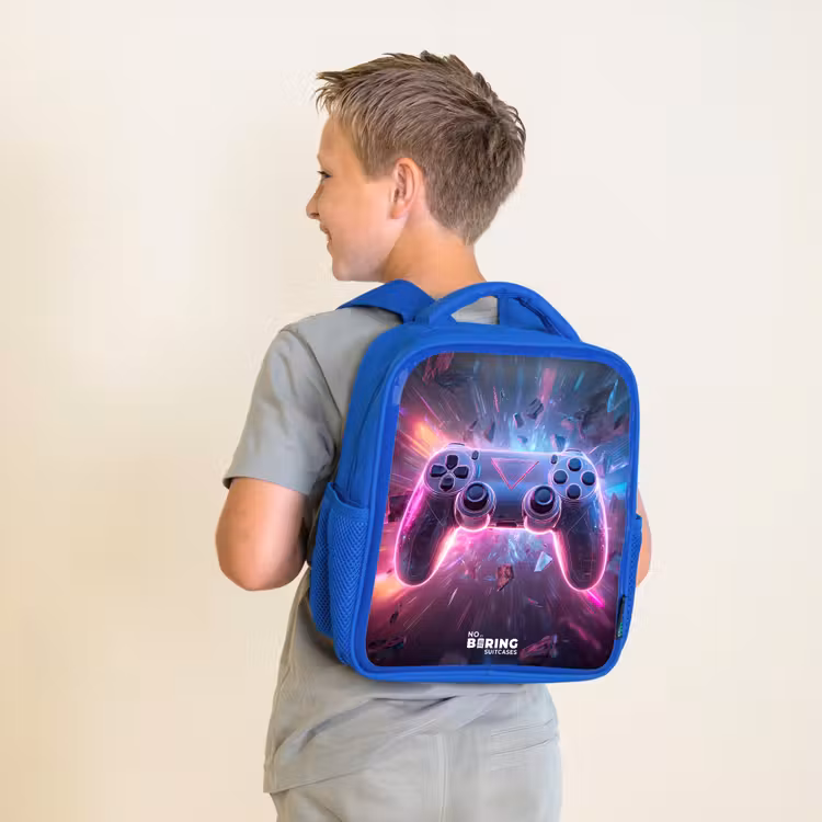 Game - Controller - Neon Kinderrugzak - Blauw middel -sfeer2