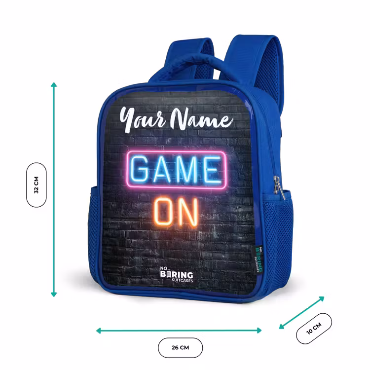 Game - Neon - Muur Kinderrugzak - Blauw middel -productfoto_formaten