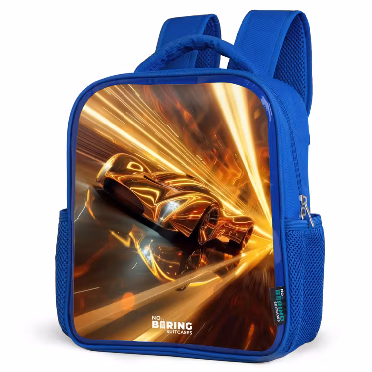Goldrush Kinderrugzak - Blauw middel -schuin
