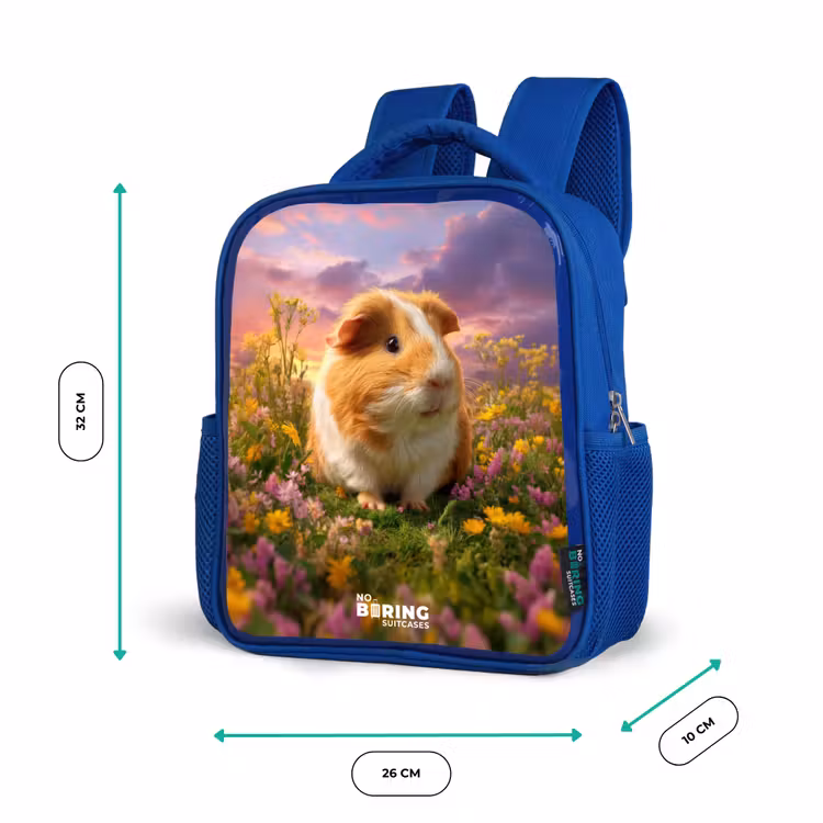 Cavia - Natuur - Dier Kinderrugzak - Blauw middel -productfoto_formaten