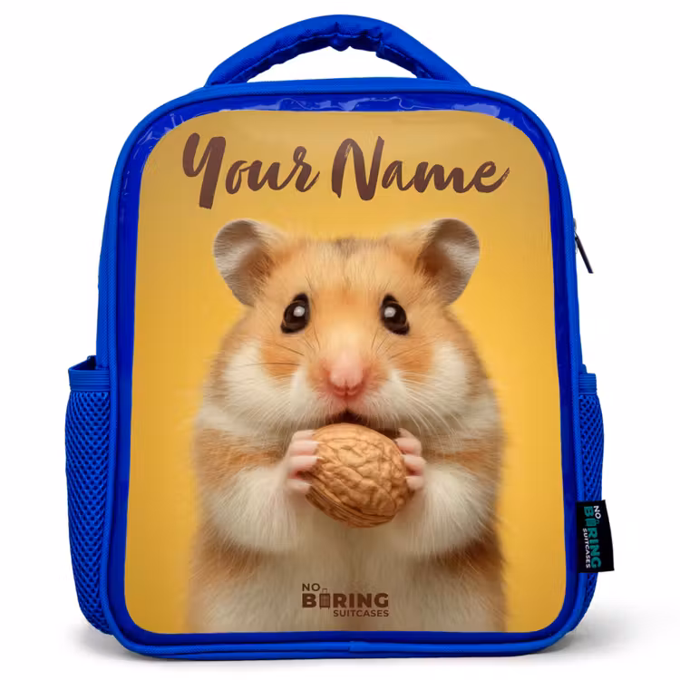 Hamster - Walnoot - Dier Kinderrugzak - Blauw middel -3d