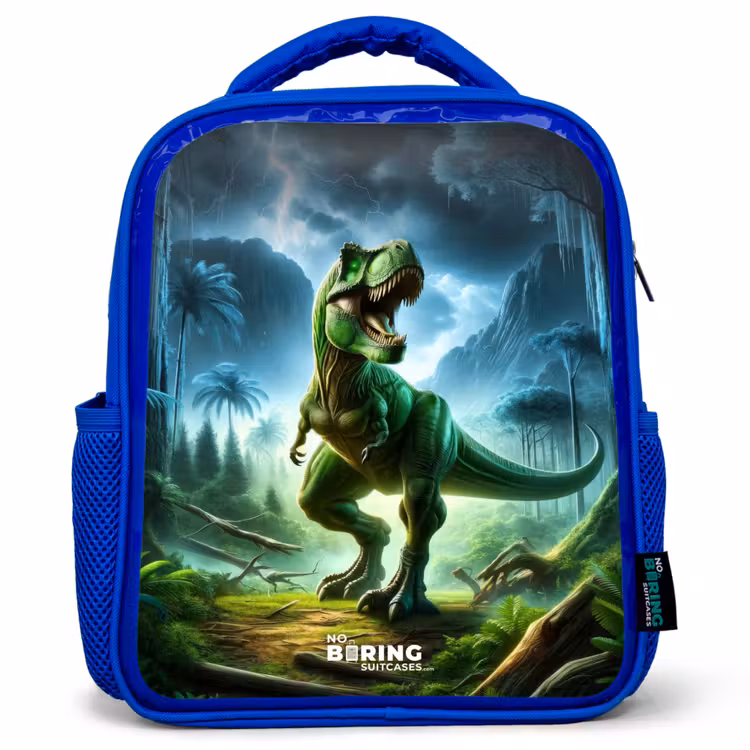 Junglosaurus Kinderrugzak - Blauw middel -3d