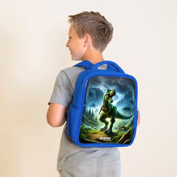 Junglosaurus Kinderrugzak - Blauw middel -sfeer2