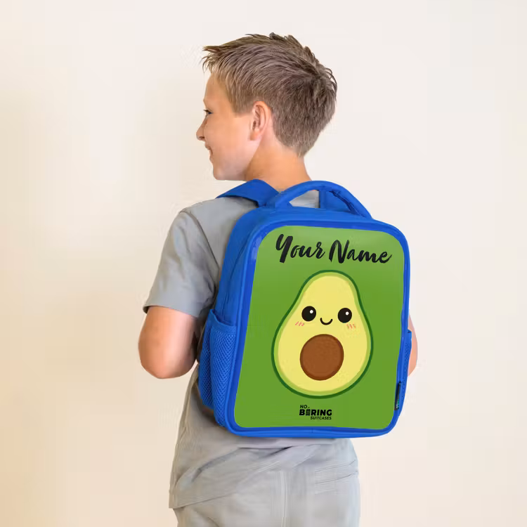 Kawai - Avocado - Groen Kinderrugzak - Blauw middel -sfeer2