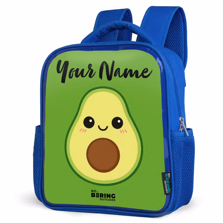 Kawai - Avocado - Groen Kinderrugzak - Blauw middel -schuin