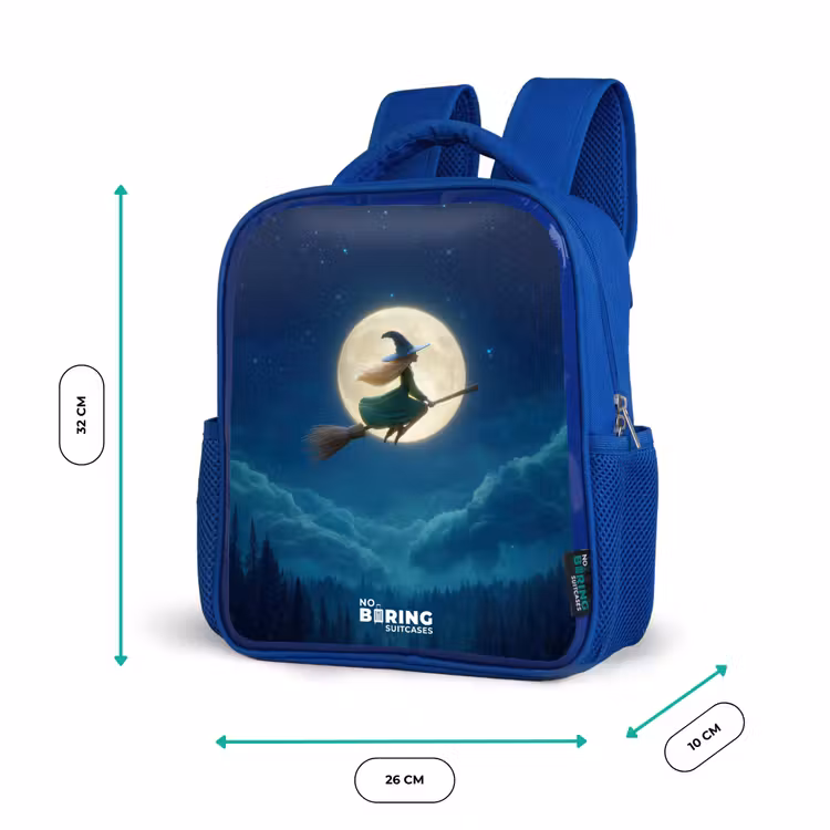 Nachtelijke Vlucht over het Woud Kinderrugzak - Blauw middel -productfoto_formaten