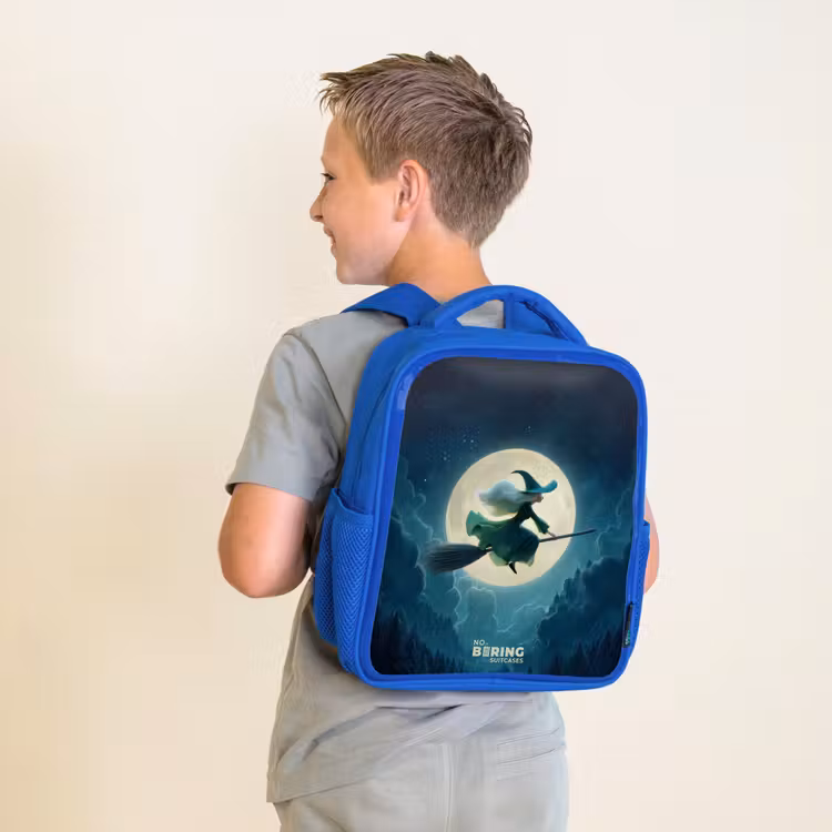 Nachtelijke Vlucht over het Woud Kinderrugzak - Blauw middel -sfeer2